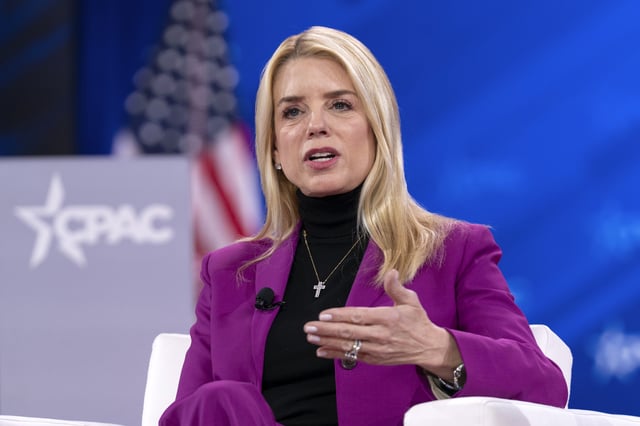 Attorney General Pam Bondi speaks at the Conservative Political Action Conference, CPAC, at the Gaylord National Resort &amp; Convention Center, Thursday, Feb. 20, 2025, in Oxon Hill, Md.