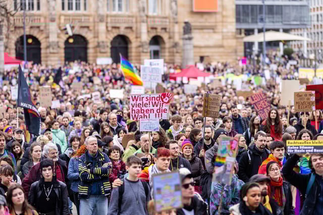 Demonstration gegen Rechts in Stuttgart