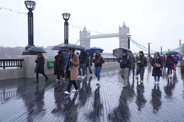 Sunshine and scattered showers are expected following weather warnings issued over the weekend for heavy rain and deep floodwater (Photo: Yui Mok/PA Wire)