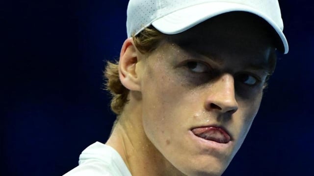 Italy's world No.1 Jannik Sinner during the ATP Finals tennis tournament in Turin in November, 2023. (AFP)