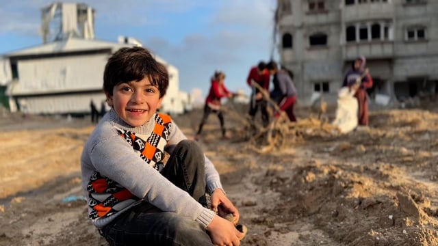 Hammoud, Khalid&#39;s youngest son, in &#39;Life and Death in Gaza&#39; -The BBC &#39;must say if it gave licence fee money to Hamas&#39; critics say (Photo: BBC)