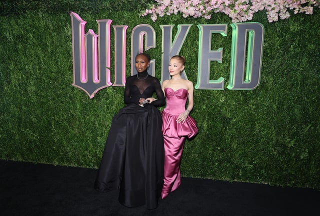 (From left) Cynthia Erivo and Ariana Grande at the New York premiere of 'Wicked' in November.