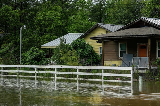 Severe flooding is seen in residential areas on Friday, May 3, 2024, in Colony Ridge. On Monday, DPS and ICE operations were taking place in the development. 