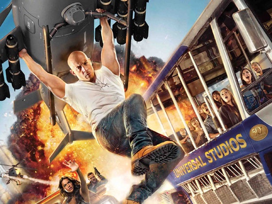 Concept art of the Fast &amp; Furious — Supercharged attraction on the Studio Tour at Universal Studios Hollywood. (Image courtesy of Universal Studios Hollywood)