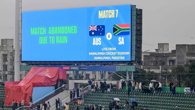 Champions Trophy: The Group B fixture between Australia and South Africa was abandoned