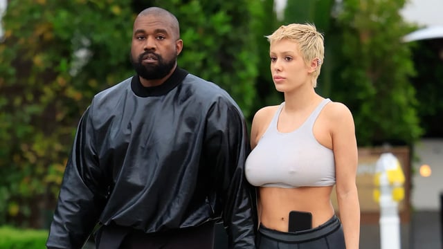 Kanye West with his wife Bianca Censori. 