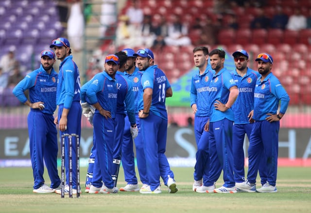 Cricket - ICC Men's Champions Trophy - Group B - Afghanistan v South Africa - National Stadium, Karachi, Pakistan - February 21, 2025 Afghanistan players await after appealing unsuccessfully for the wicket of South Africa's Temba Bavuma REUTERS/Zoral Naik/File Photo