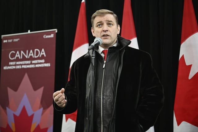 Newfoundland and Labrador Premier Andrew Furey arrives for a first ministers meeting in Ottawa on Wednesday, Jan. 15, 2025. THE CANADIAN PRESS/Justin Tang