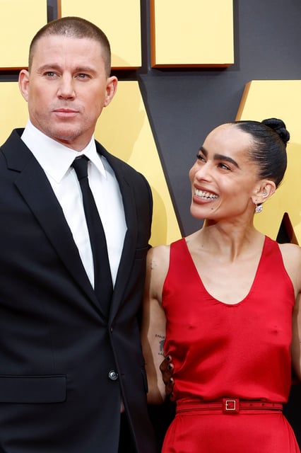Zoe Kravitz (right) is opening up about her relationship, both personal and professional, with ex-co-star and fiancé Channing Tatum. The pair are pictured in Aug. 19, 2024.