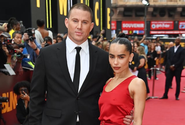 Channing Tatum and Zoe Kravitz attend the European Premiere of &#34;Blink Twice&#34; at Odeon Luxe Leicester Square on August 19, 2024 in London, England.