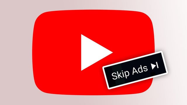 youtube logo with "skip ads" button
