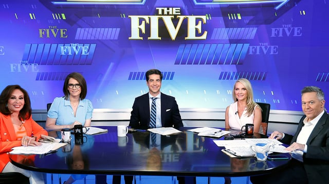 Jeanine Pirro, Jessica Tarlov, Jesse Watters, Dana Perino and Greg Gutfeld attend Fox News&#39; &#34;The Five&#34; at Fox News Studios on June 28, 2023 in New York City.