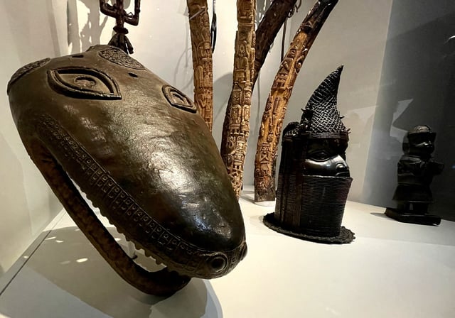 Benin art objects and bronzes are pictured at the Linden Museum in Stuttgart, Germany, June 29, 2022. Picture taken June 29, 2022.    REUTERS/Louisa Off/File Photo