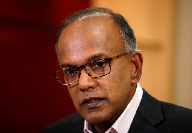 Singapore's Law Minister K. Shanmugam speaks to Reuters in Singapore July 31, 2019.  REUTERS/Edgar Su/File Photo