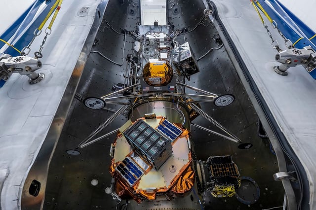 Intuitive Machines' IM-2 mission completed all integration milestones and is safely encapsulated within SpaceX's payload fairing in preparation for launch. This includes Intuitive Machines rideshare payloads from NASA JPL, Astroforge, and Epic Aerospace.