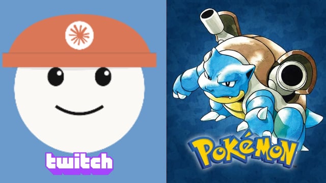 claudeplayspokemon next to image of pokemon blue cover art