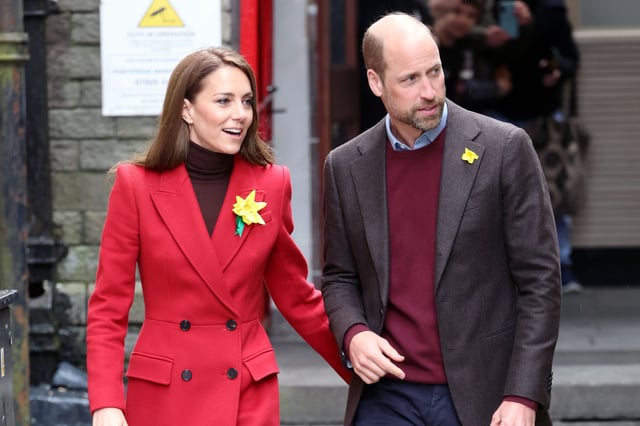 Princess Kate and Prince William visit Pontypridd Market, in Wales, on February 26, 2025.