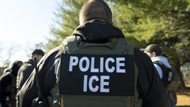 U.S. Immigration and Customs Enforcement Baltimore Field Officer director Matt Elliston listens during a briefing, Monday, Jan. 27, 2025, in Silver Spring, Md. (AP Photo/Alex Brandon)