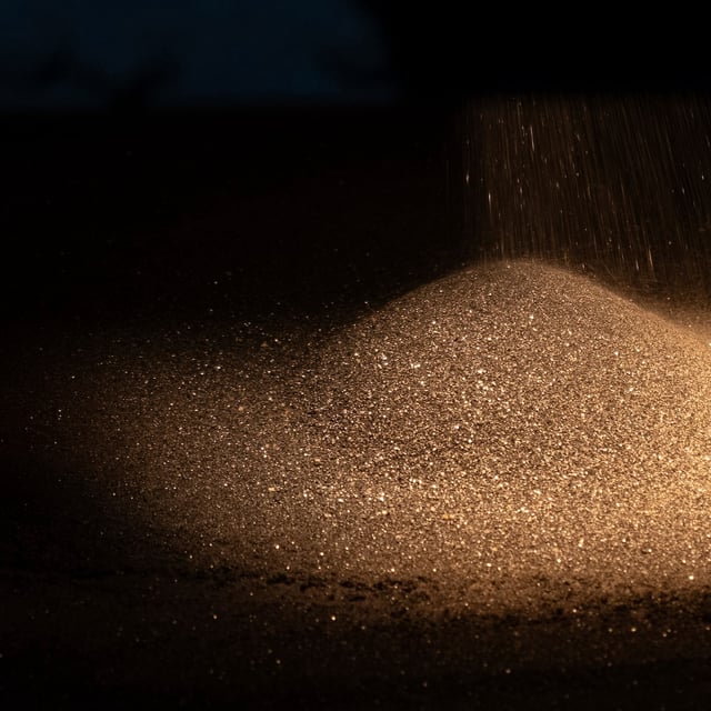 FILE - Ilmenite, a key element used to produce titanium, is collected in the country's leading titanium mining company in the central region of Kirovohrad, Ukraine, Feb. 12, 2025. (AP Photo/Efrem Lukatsky, File)