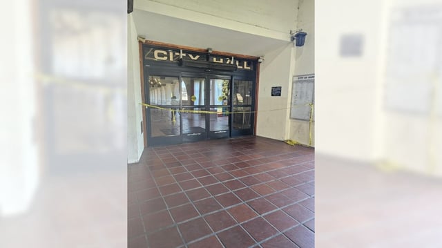 Huntington Park City Hall and 10 other locations were raided on Wednesday, Feb. 26, 2025 by the Los Angeles County District Attorney’s Office as part of a public corruption probe involving a 3 million aquatic center project. (Courtesy of The Metro Watch)