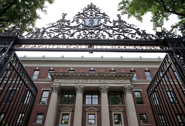The entrance of Barnard College in New York on May, 28, 2015.