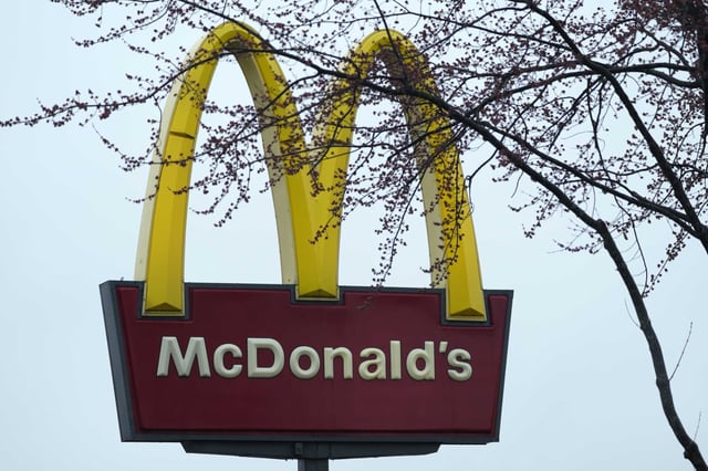 A McDonald&#39;s sign is seen, March 14, 2024, in Wheeling, Ill. 