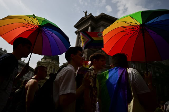 People attend the annual Pride march in Budapest, Hungary, June 22, 2024. REUTERS/Marton Monus/File Photo