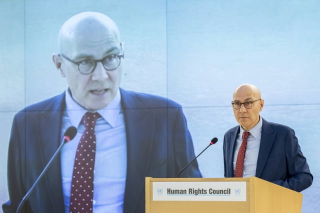 UN rights chief Volker Turk addressed the Human Rights Council in Geneva
