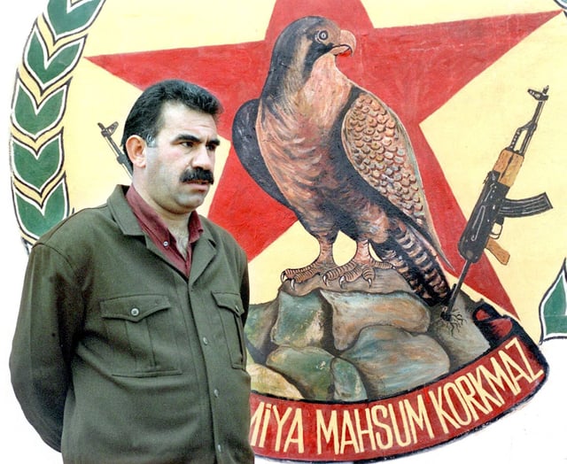 Abdullah Ocalan, leader du PKK, en 1992 au Liban.