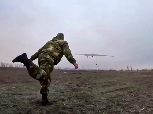 A Russian soldier operating a drone in an undisclosed location in Ukraine on January 25, 2025.