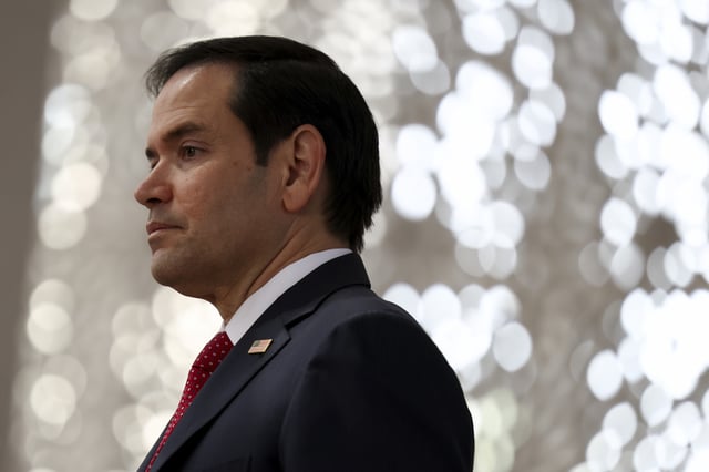 U.S. Secretary of State Marco Rubio visits the Abrahamic Family House in Abu Dhabi, United Arab Emirates on February 19.