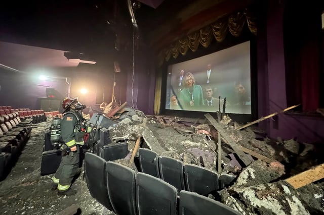 The historic Liberty Theater in Wenatchee, Wash. Two people were inside the theater during the incident, but no injuries were reported.