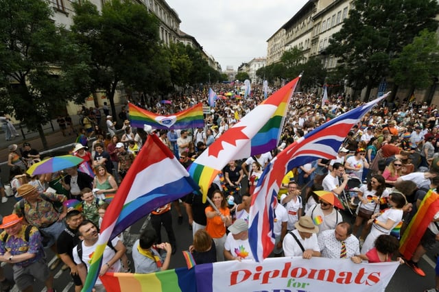 The Budapest Pride parade is held every year, despite government hostility, often attended by foreign diplomats