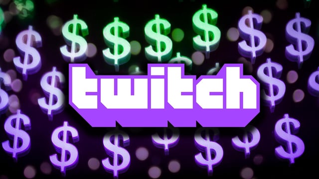 The Twitch logo covers a series of dollar signs.