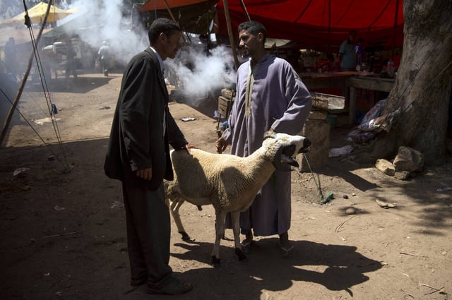 Dans le souk de Salé, dans le nord du Maroc, à la veille de l'Aïd al-Adha de 2017.