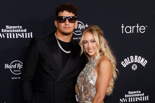 Patrick Mahomes and Brittany Mahomes attend the 2024 Sports Illustrated Swimsuit Launch Party at Hard Rock Hotel on May 16, 2024 in New York City.