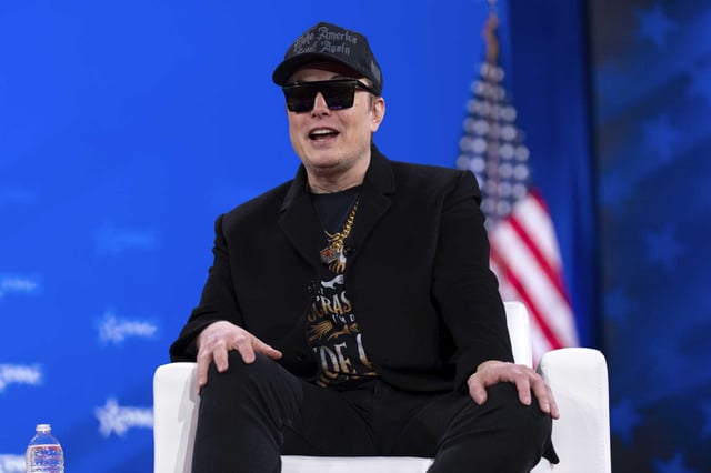 Elon Musk speaks at the Conservative Political Action Conference, at the Gaylord National Resort &amp; Convention Center on Feb. 20. The Tesla CEO is pushing forward with plans to rival Uber and Waymo with a ride-hailing service in California, according to an application filed with state regulators.
