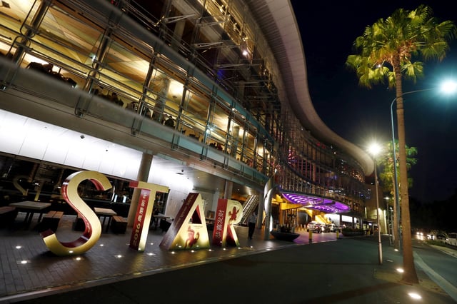 Sydney's Star Casino complex is seen illuminated at night, February 15, 2016. REUTERS/Jason Reed/File Photo