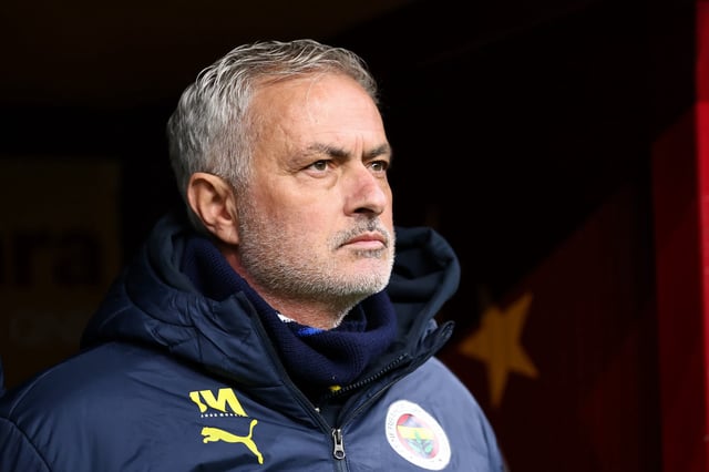 ISTANBUL, TURKEY - FEBRUARY 23: Head coach Jose Mourinho of Fenerbahce looks on during the Turkish Super League match between Galatasaray and Fenerbahce at Rams Park Stadium on February 23, 2025 in Istanbul, Turkey. (Photo by Ahmad Mora/Getty Images)