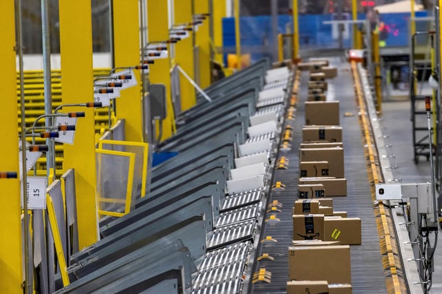An Amazon fulfillment center. The boycott Friday targets Amazon, Walmart and large chains.