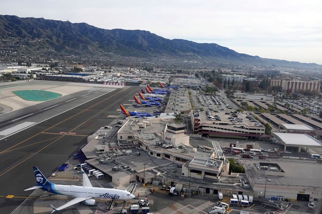 A general view at Hollywood Burbank Airport in Burbank, California, is seen in a 2022 file photo.