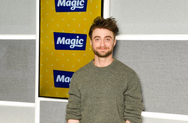 Actor Daniel Radcliffe trended on Twitter after declining to weigh in on the Will Smith slap controversy. Above, Radcliffe is seen during a visit to Magic radio at Bauer Media on March 30 in London, England.