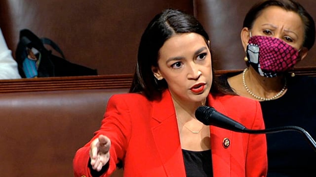 Rep. Alexandria Ocasio-Cortez, D-N.Y., sent a letter to Attorney General Pam Bondi in which she said Tom Homan, President Donald Trump&#39;s “border czar,” asked the attorney general’s office to look into her seminar, which involved a discussion about rights people have when interacting with ICE. (House Television via AP)