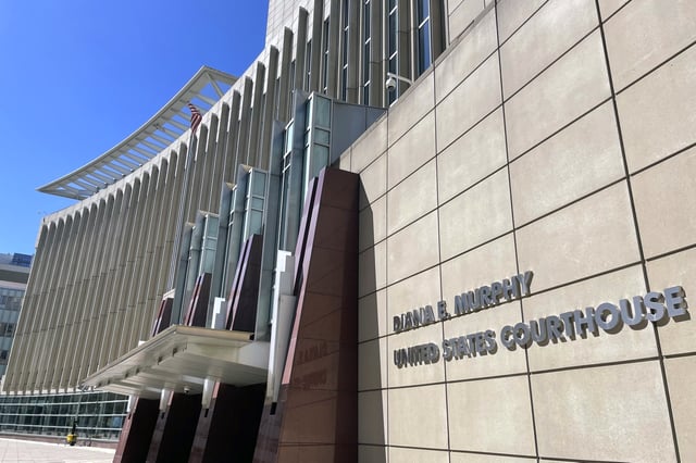 FILE - The Diana E. Murphy U.S. Courthouse is seen in Minneapolis, Thursday, June 13, 2024. (AP Photo/Michael Goldberg, File)
