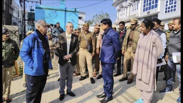 Members of a judicial commission in Sambhal on Friday (Sourced)