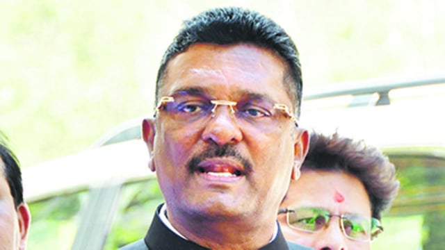 Mumbai, India - February 20, 2023: BSS (Shinde faction) MLAs Sanjay Shirsat, Pratap Sarnaik and Sada Sarvankar speak to the media after taking control of Shiv Sena’s party office, at Vidhan Bhavan, in Mumbai, India, on Monday, February 20, 2023. (Photo by Bhushan Koyande/HT Photo) (HT PHOTO)