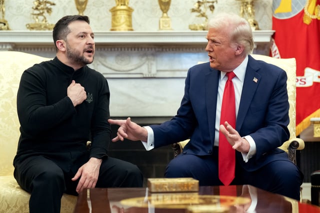 Volodymyr Zelensky et Donald Trump, dans le bureau ovale de la Maison-Blanche, ce 28 février.