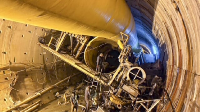 Rescue teams were currently cutting through a Tunnel Boring Machine (TBM).