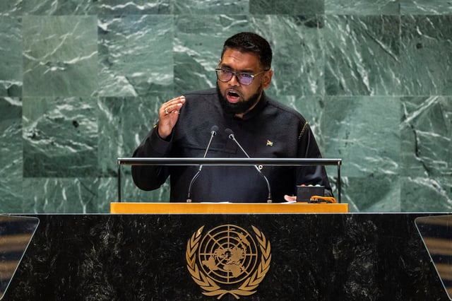 President of Guyana Mohamed Irfaan Ali addresses the 79th United Nations General Assembly at U.N. headquarters in New York, U.S., September 25, 2024. REUTERS/Eduardo Munoz/File Photo