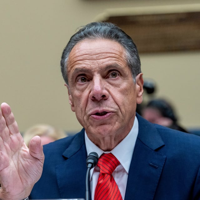 FILE - Former New York Gov. Andrew Cuomo testifies before the House Oversight Select Subcommittee's hearing on the Coronavirus Pandemic, on Capitol Hill in Washington, Tuesday, Sept. 10, 2024. (AP Photo/Cliff Owen, File)